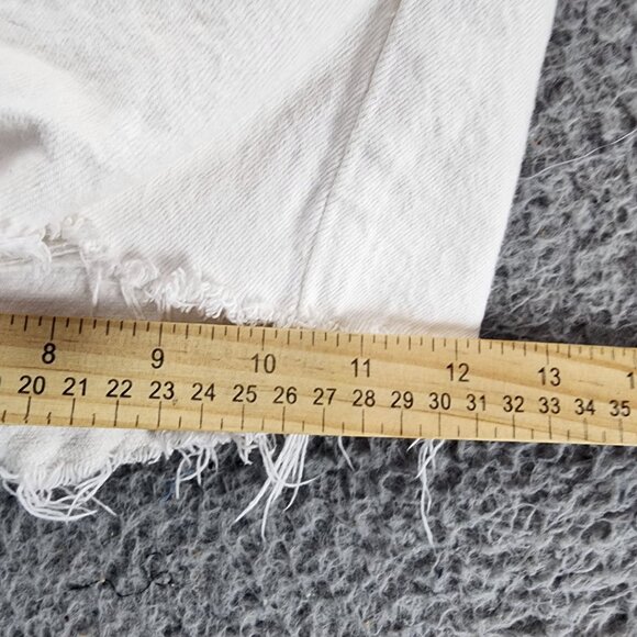 Levis Shorts Womens 32 501 White Stretch High Rise Button Fly Denim Jean *GUC* - Picture 8 of 16